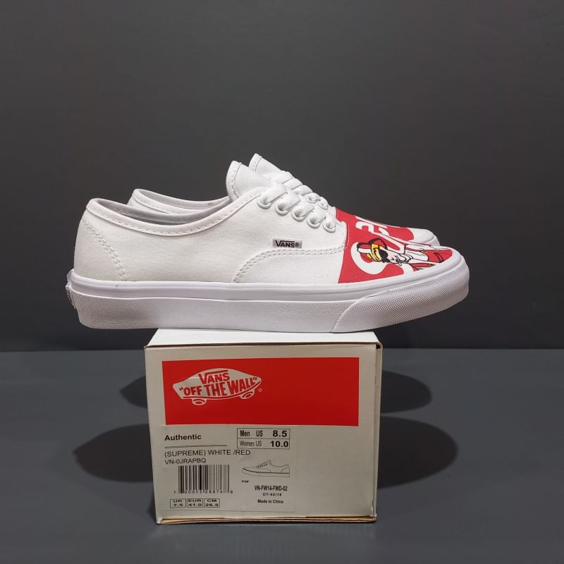 VANS AUTHENTIC SPRM WIHTE ICC -  Sepatu Slip On Sneakers Kets Kasual Pria/Wanita/Men