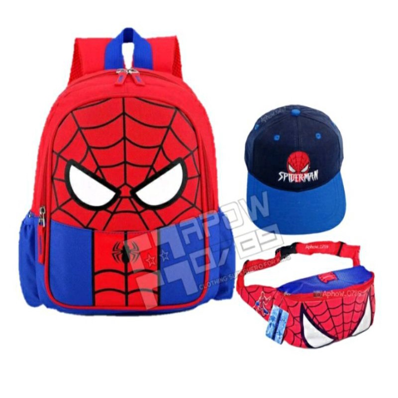 RANSEL 3IN1TAS SEKOLAH ANAK SD TK PAKET KOMPLIT SPIDERMAN/ MOBILE LEGEND