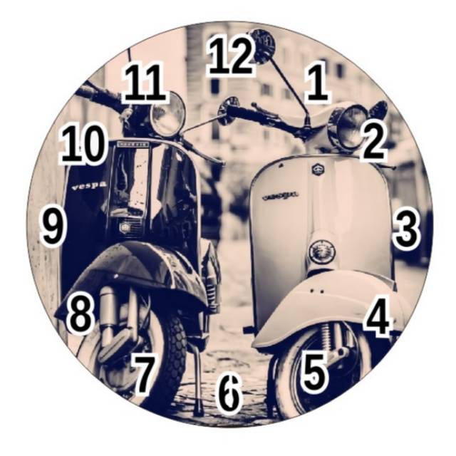 Stiker jam dinding vintage classic dan kaligrafi arab