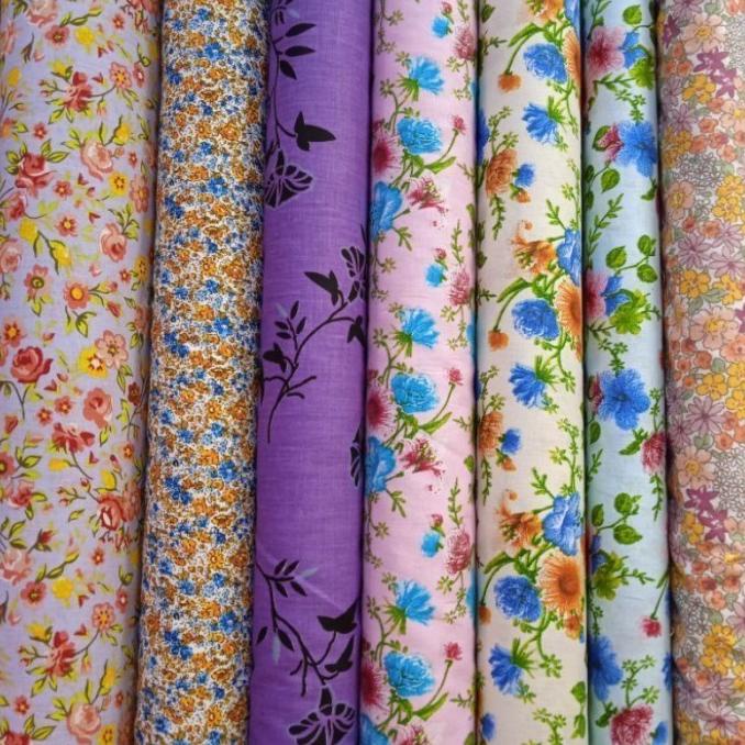 1 meter Lebar 150 cm kain katun lokal kain daster motif bunga