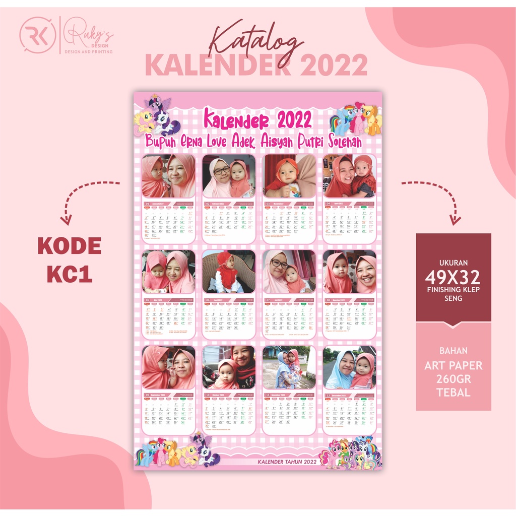 

KALENDER DINDING 2022, KALENDER FOTO 2022, CALENDAR 2022, KALENDER CUSTOM