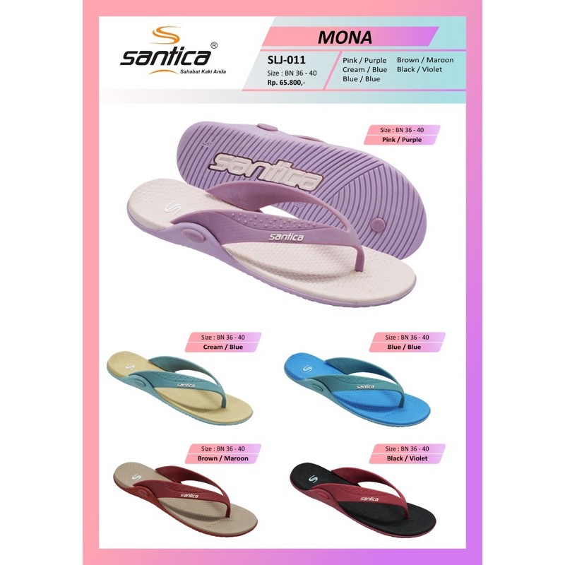 Sandal Jepit Wanita Karet Santica