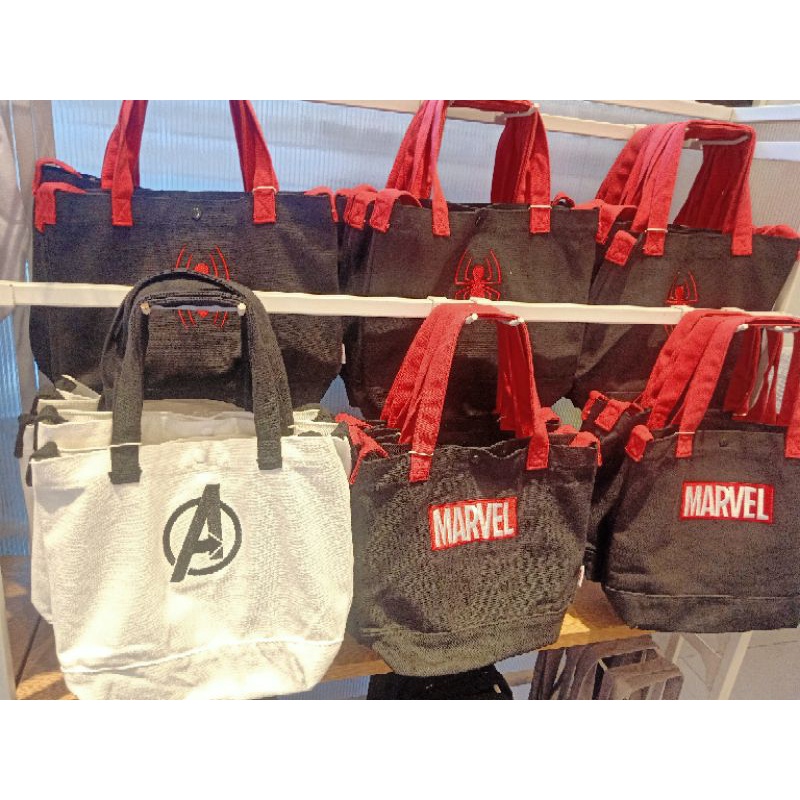 Miniso Marvel embroidered shopping bag tas selempang marvel handbag marvel