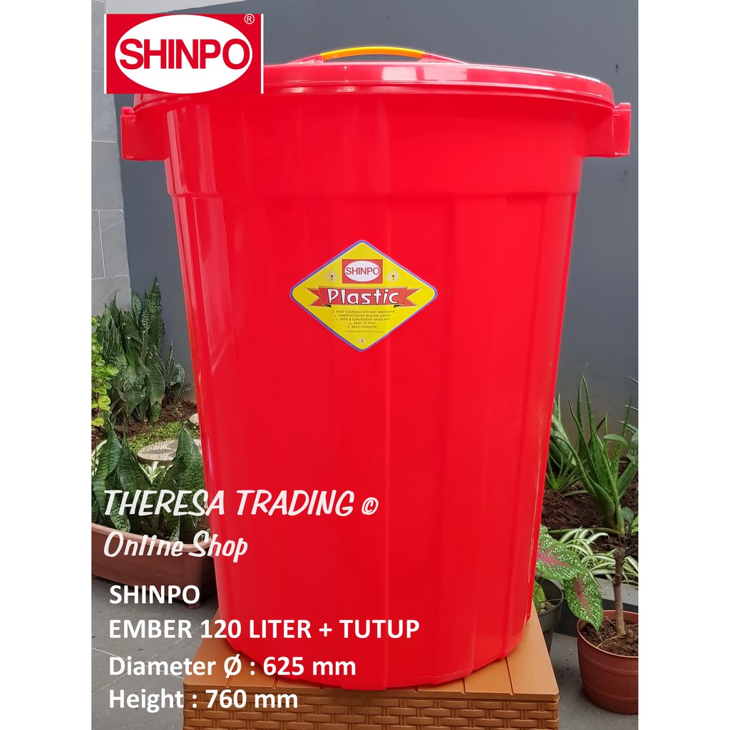 Jual Ember 120 Liter Tutup Tong Air Shinpo Sip 120 T Kuat Tebal Elastis Food Grade Shopee 6174