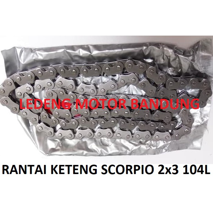 Rantai Keteng Scorpio Chain Kamprat 2x3 104L Lokal