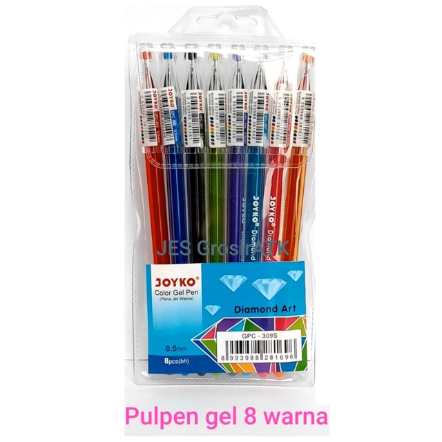 

Color Gel Pen/Pulpen Warna Joyko GPC-309S (1 Set = 8 warna)