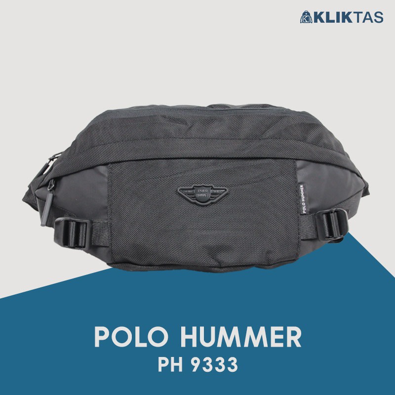 [KLIKTAS] Tas Pinggang Pria Besar Polo Hummer 9333 Waist Bag Laki Gagah Kokoh Tahan Air Import