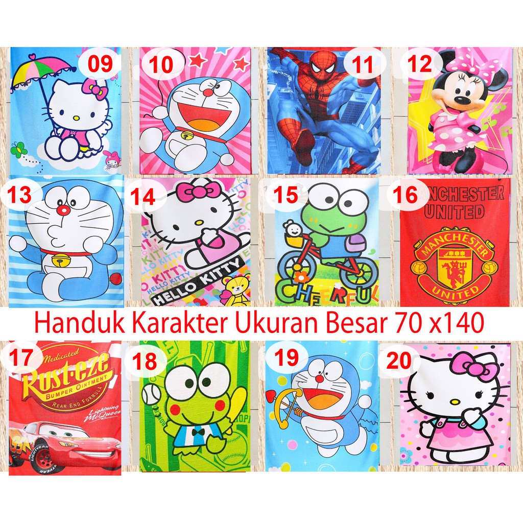 NEW Handuk Karakter 70 x 140 besar | Shopee Indonesia