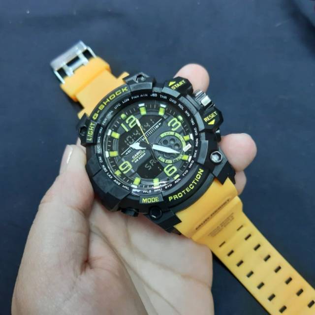 Jam Tangan Casio Gshock GG1000 Water Resist Renang - Jam Tangan Fashion Pria - Hitam tali Kuning