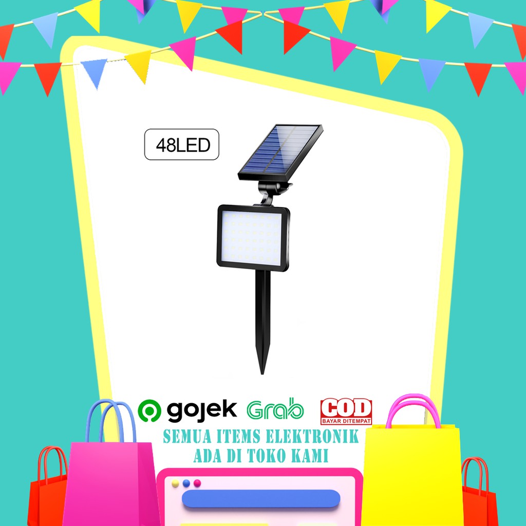Goodland Lampu Taman Super Bright Solar Panel 48 LED 6000-6500K - TS-G0202 - Black