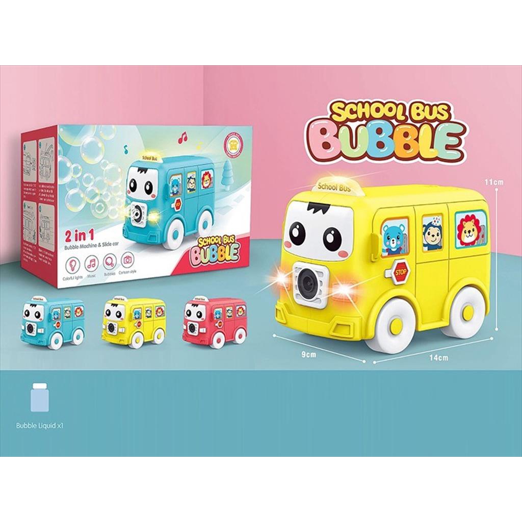 Mainan Anak Bubble/ School Bus Bubble Toys/ Bubble Gun elektrik/ Mainan Gelembung Mobil