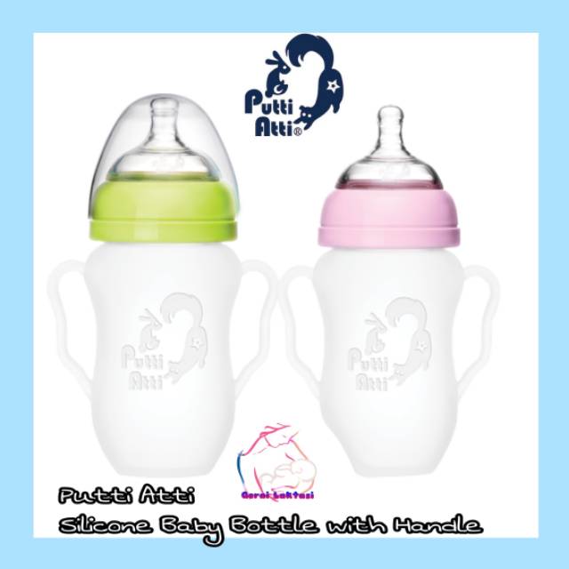 PUTTI ATTI SILICONE BABY BOTTLE WITH HANDLE 160ML DAN 260ML