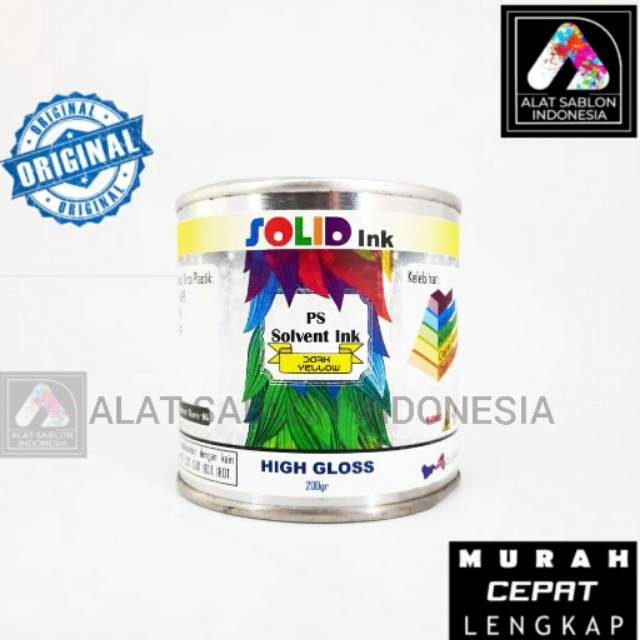 

TINTA SABLON PLASTIK 200GR DARK YELLOW HDPE PE PP SOLVENT BASED