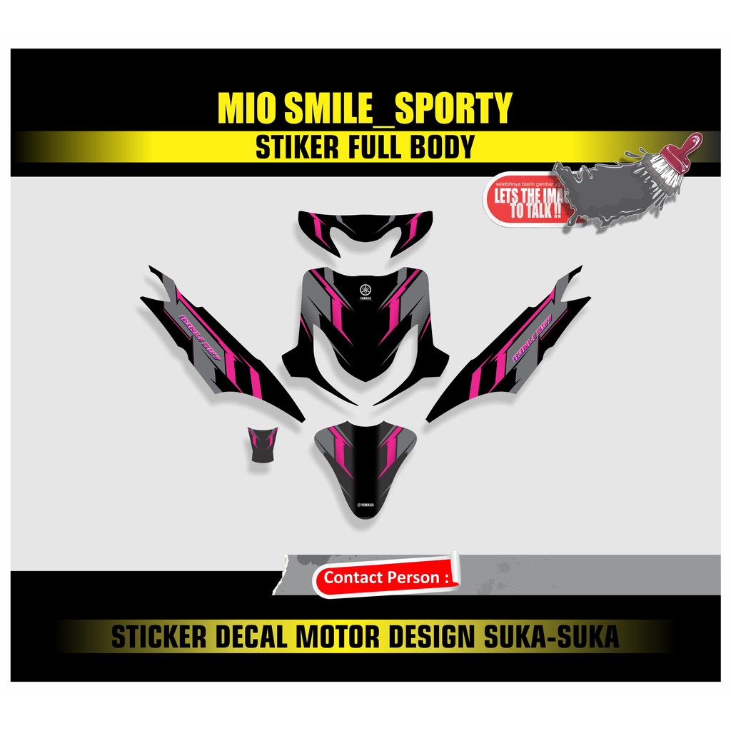 DECAL MIO SPORTY MIO SMILE FULL BODY LIST MERAH ABU