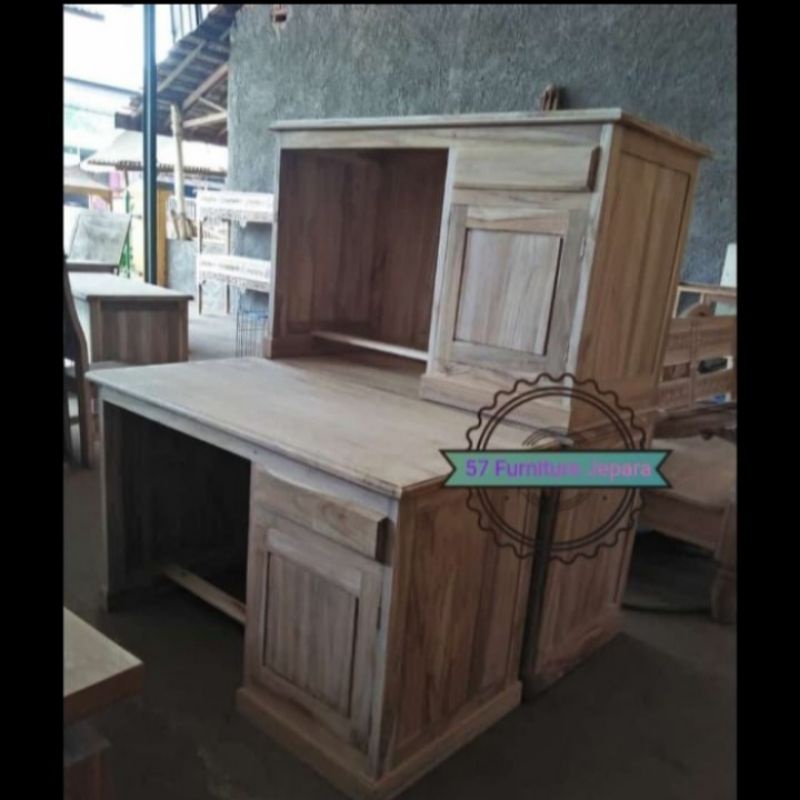 Meja kantor jati - Meja guru sekolah - Meja kerja jati mentahan