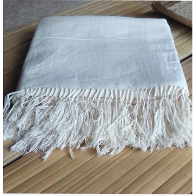 kain tenun polos putih cream tenun baduy