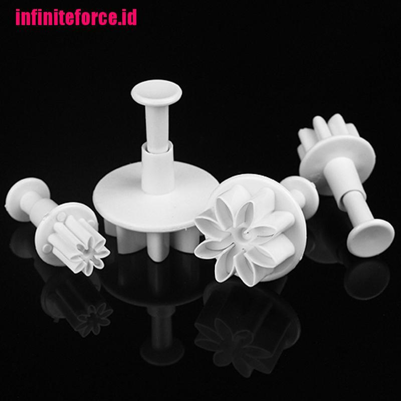 4X Cake Fondant Sugarcraft Decor Cookie Mould Mold Plunger Daisy Flower Cutter