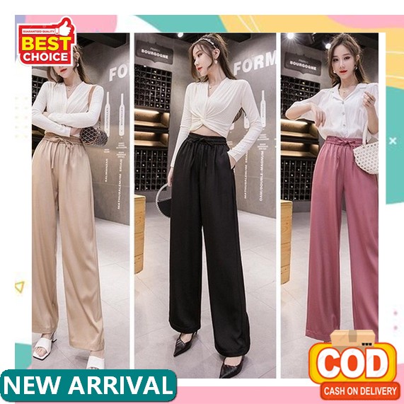 Celana Panjang Baggy Pants Wanita Remaja Cewek Bahan Kain Katun Kerja Kantor Santai Murah Kekinian C