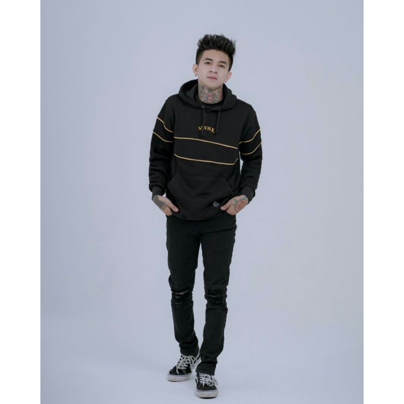 Sweater Hoodie Salviohexia Simple Hitam Jaket Hoodie Pria