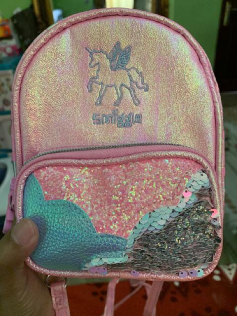  Smiggle  Lunar backpack unicorn  sequins tas  sekolah anak 