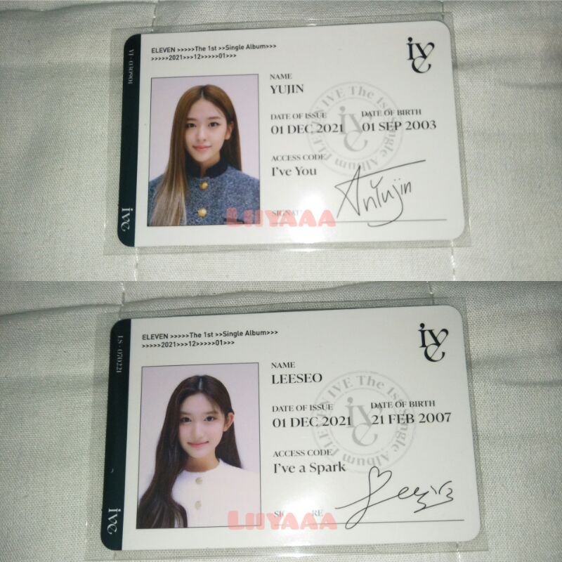 ID Card Yujin Leeseo IVE Eleven