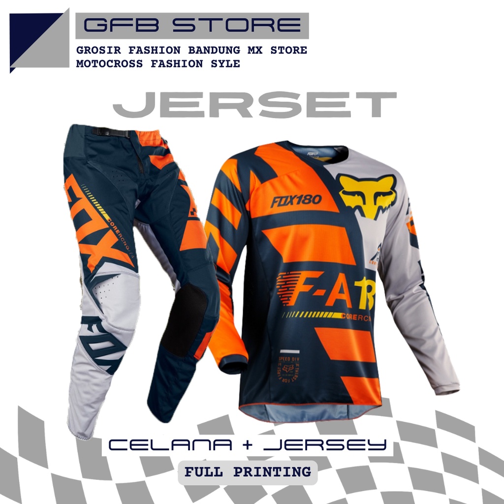 Jersey set Celana Motocross Motor Trail Adventure Trabas Type F.NOS18