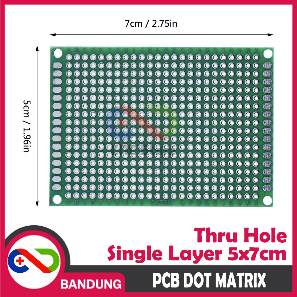 PCB DOT MATRIX THRU HOLE SINGLE LAYER 5X7CM 5*7CM LUBANG BOLONG MATRIK