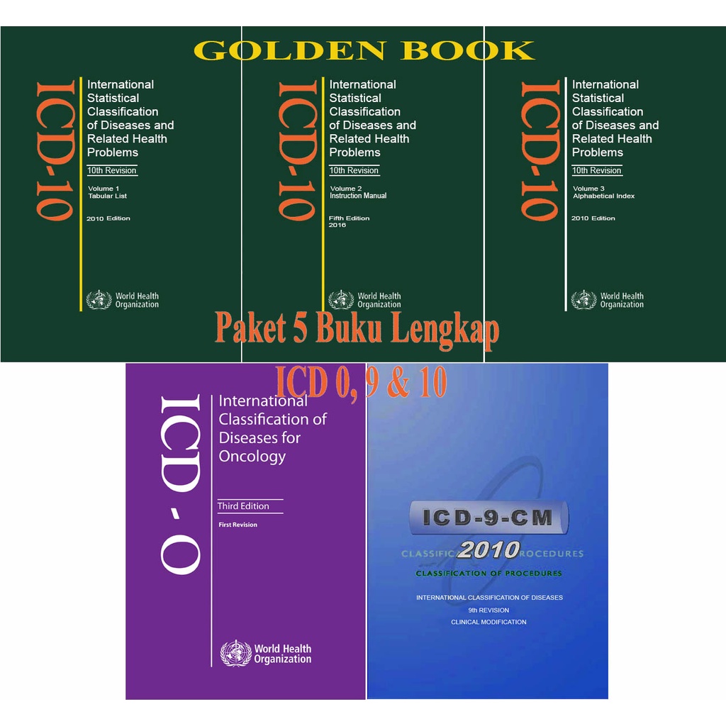 buku rekam medis icd 10 icd 9 icd 9cm lima buku lengkap