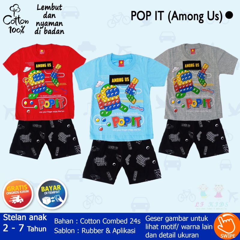 Setelan Baju Anak Laki Laki/Setelan Baju Anak Cowok Umur 2-7tahun