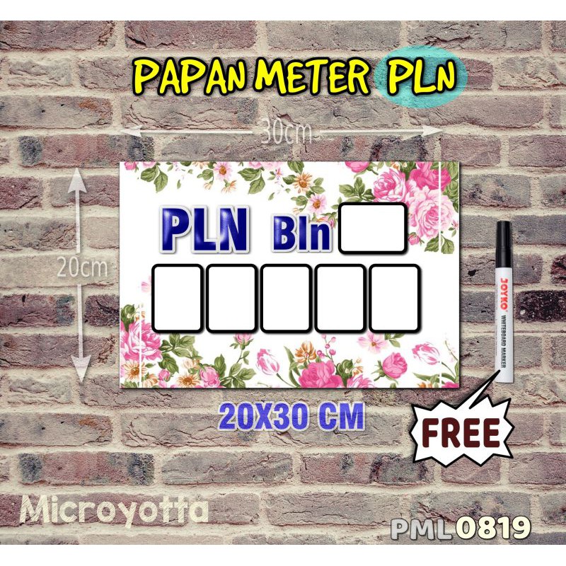 

Microyotta Papan Meter Listrik PLN PAM motif Unik - Flower 19