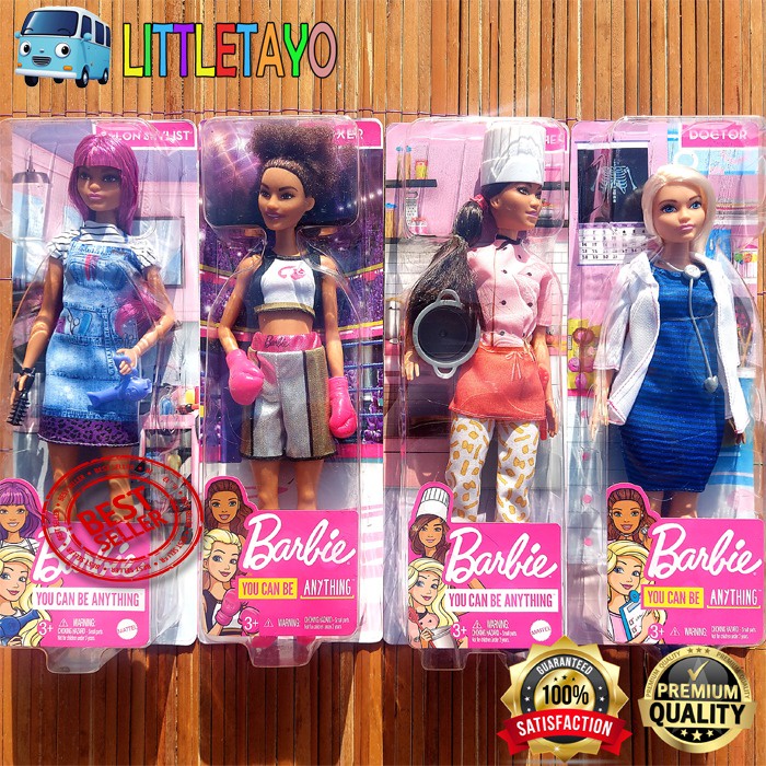BARBIE CAREER DOCTOR SALON STYLIST BOXER PASTA CHEF DOKTER BONEKA BARBIE SISTER ORIGINAL MATTEL