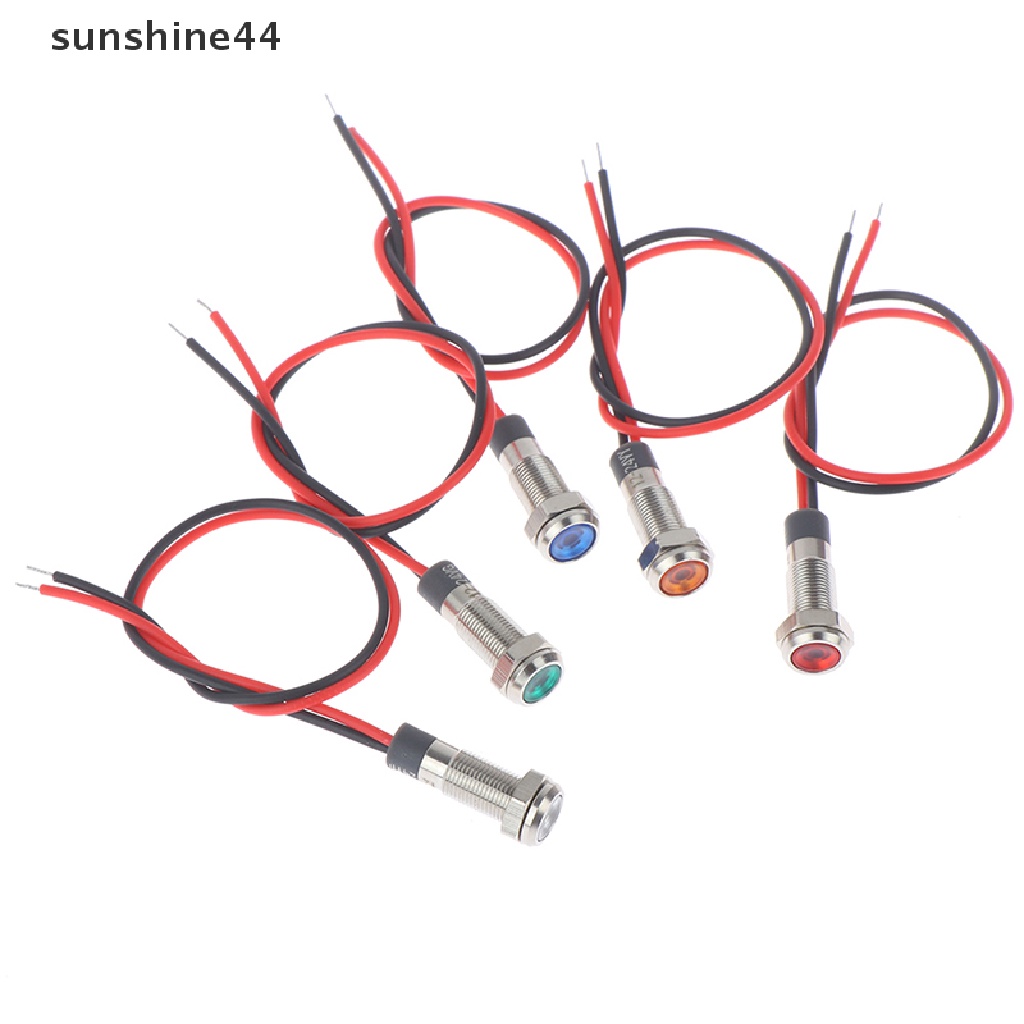 Sunshine P67 Lampu Indikator Peringatan led 6mm 3v 5v 6v 12v 24v 220v Bahan metal Anti Air