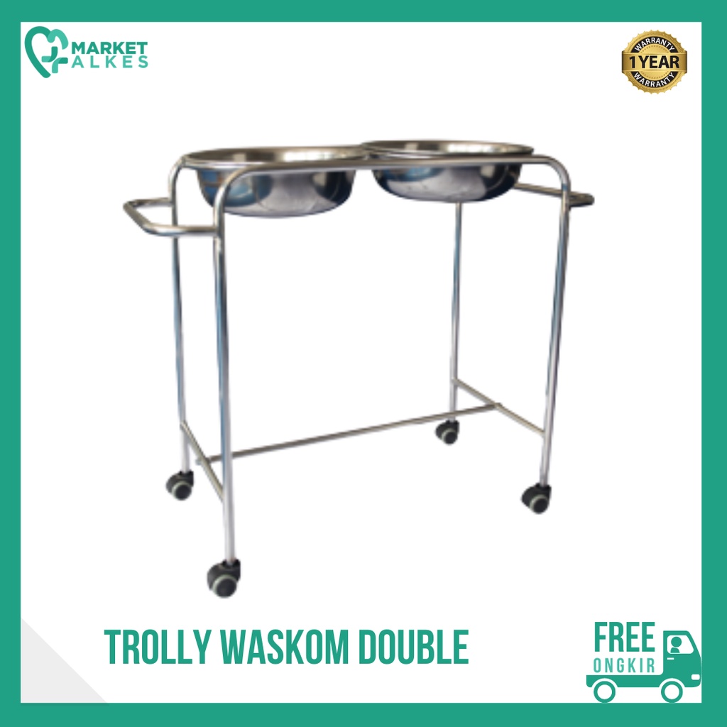 Standing Waskom Double Trolly Waskom Double Medis Stainless
