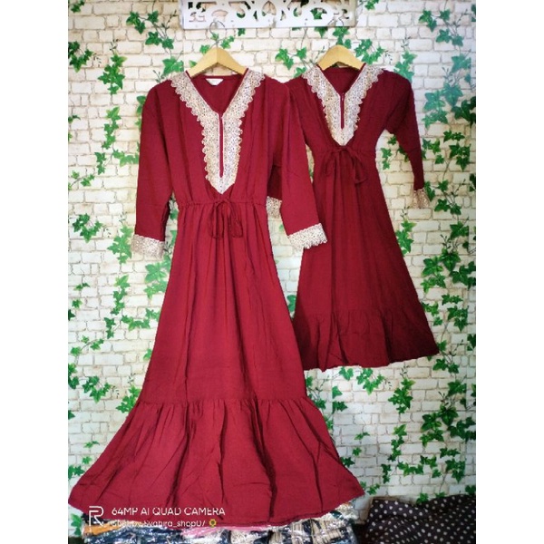 BISA COD Gamis COUPLE IBU DAN ANAK daster renda arab dubai real pict syahirashop cantik terbaru