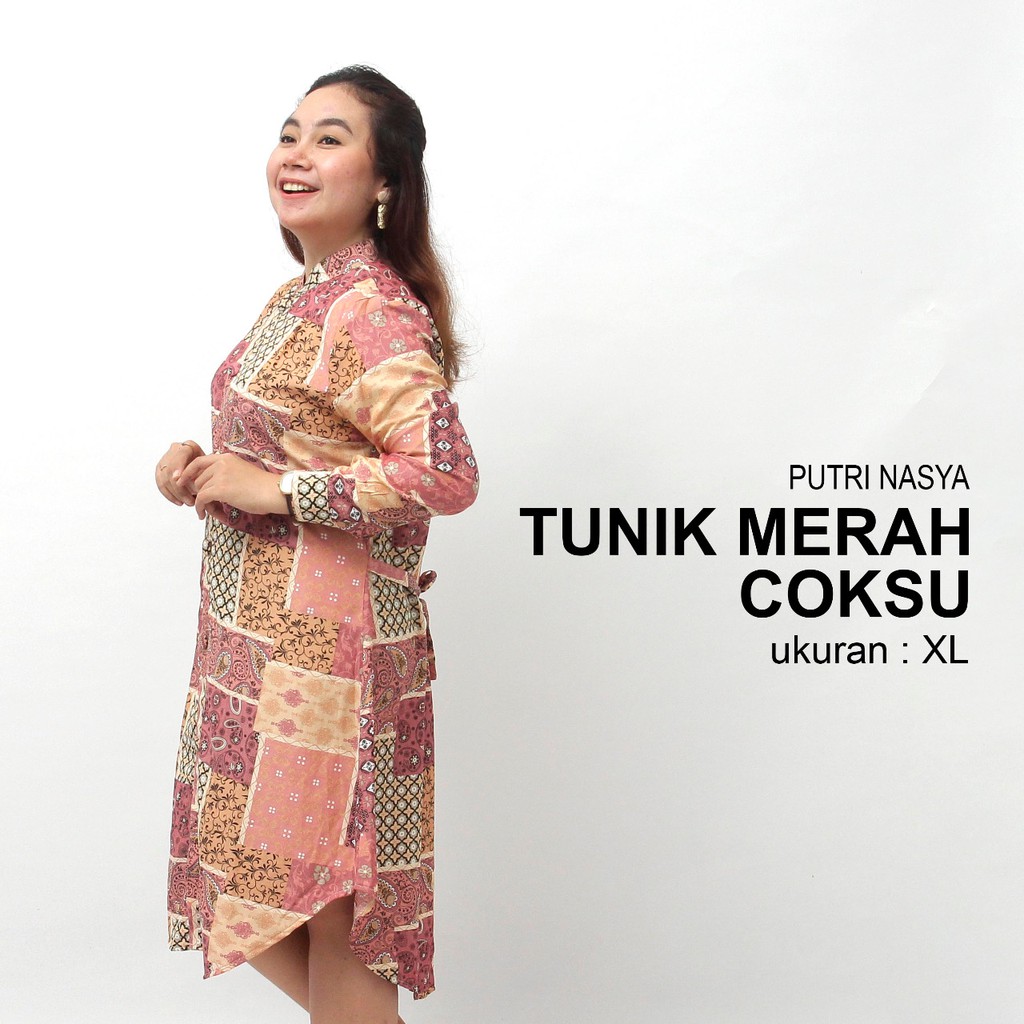 Tunik long rayon jumbo / atasan wanita big size / atasan tunik / tunik kerja / tunik motif