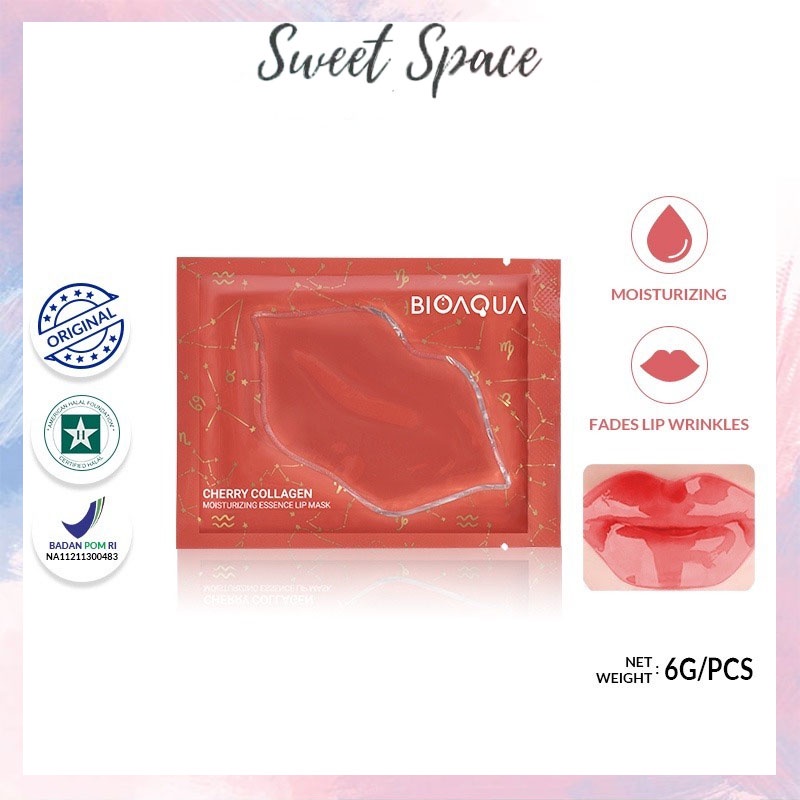 BIOAQUA MASKER BIBIR LIP MASK CHEERY COLLAGEN MOUISTURIZING ESSENSE [SWEETSPACE]