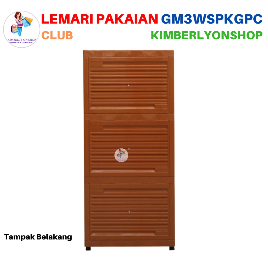 Lemari Pakaian Laci Kabinet Plastik Grand Mini Susun 3 GM3WSPK Club