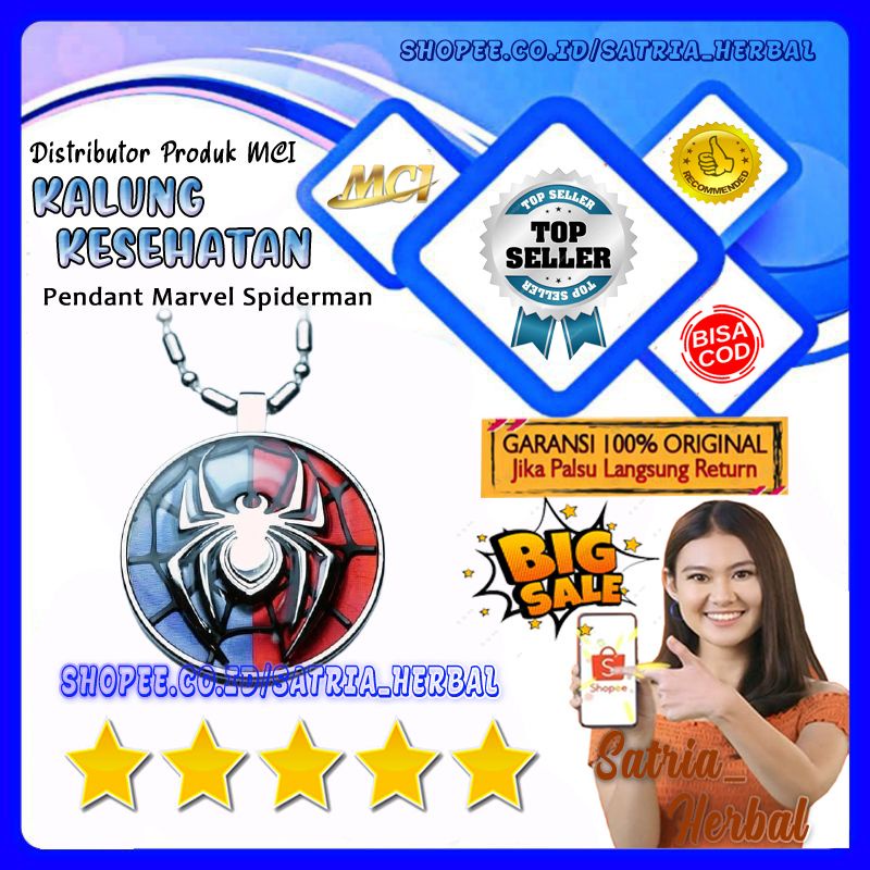 [TERBARU] KALUNG SPIDERMAN - KALUNG MCI - KALUNG MARVEL - KALUNG KESEHATAN - MARVEL SPIDERMAN ASLI