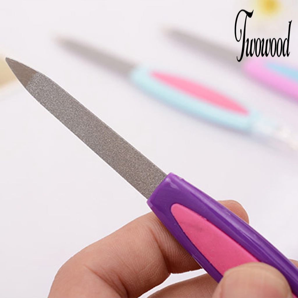 2 in 1 Alat Kikir Kuku Kepala Ganda Multifungsi Bahan Stainless Steel Untuk Salon Manicure