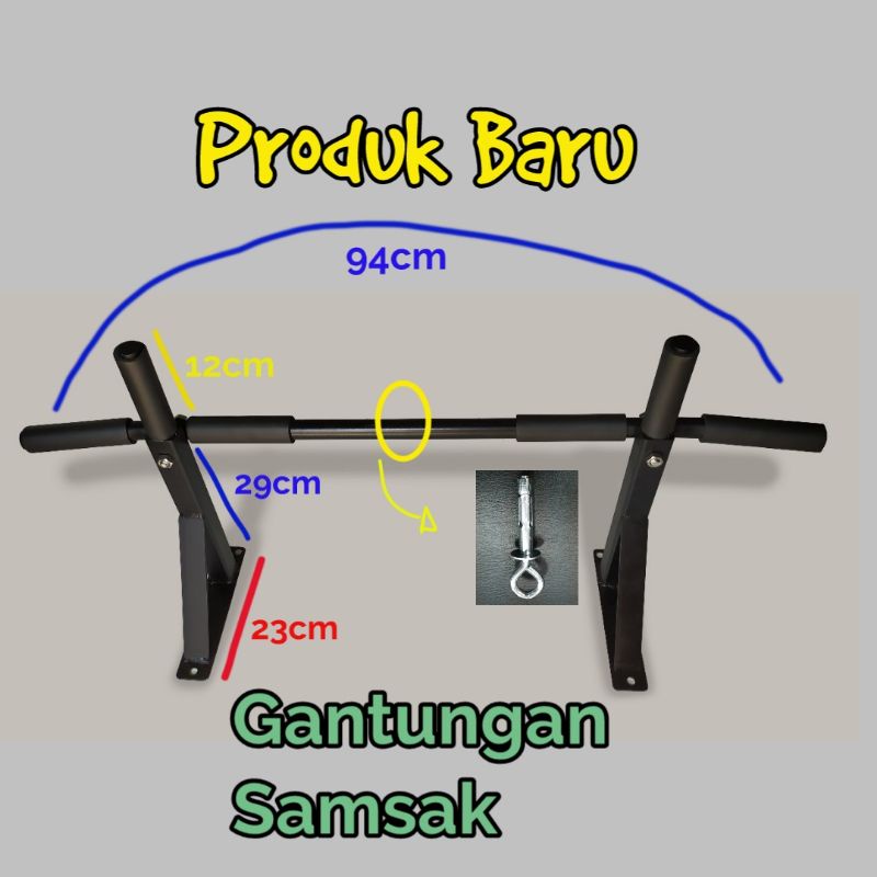 Pull Up Bar - Iron gym - Chin up - Alat Fitnes dirumah dinding - Push up Bar