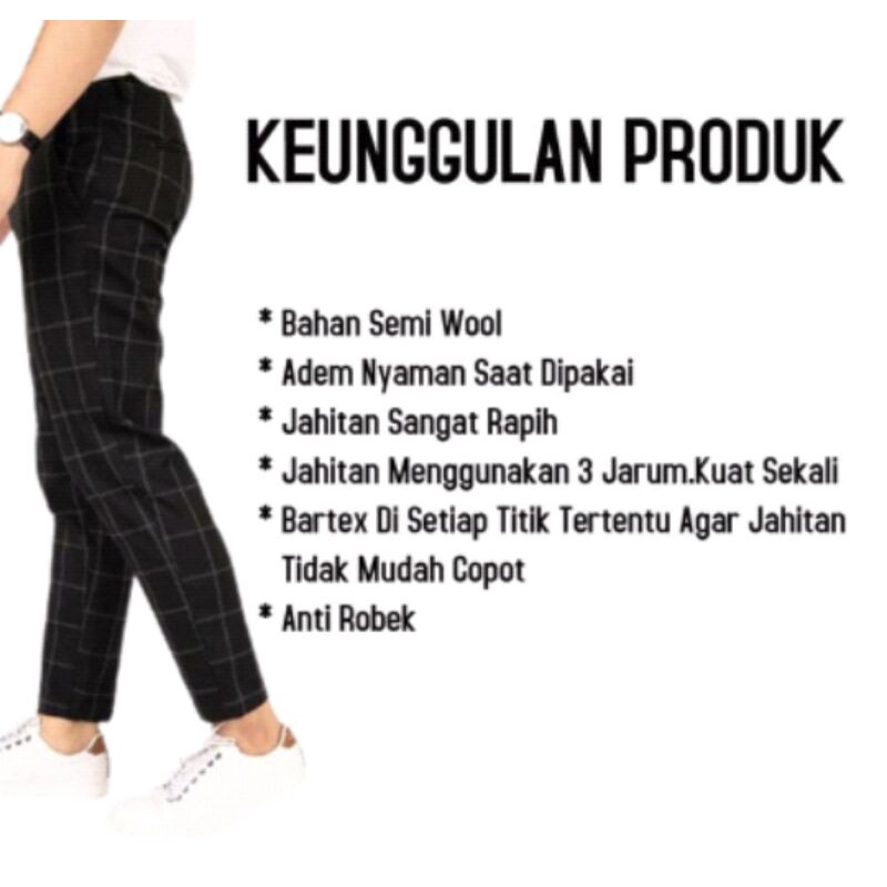 CELANA CHINO TARTAN PRIA TARTAN PANTS TARTAN PANJANG KOTAK (28-38)