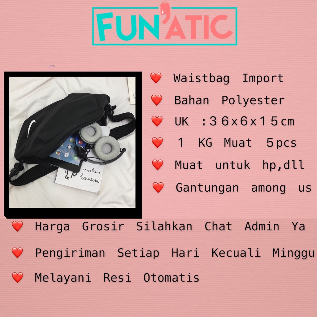 Funatic Tas Selempang Unisex Import Fashion Waistbag Distro Uk35x6x15cm FA987