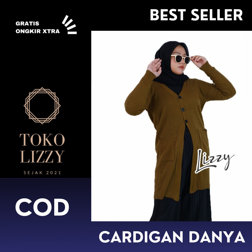 KARDIGAN RAJUT WANITA KANCING Long Cardigan Button Danya PREMIUM BY TOKO LIZZY OFFICIAL