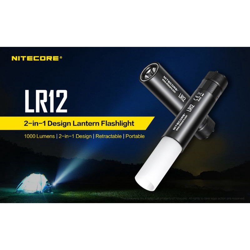 NITECORE LR12 Senter 2in1 Design Lipstick CREE XP-L HD V6 1000 Lumens