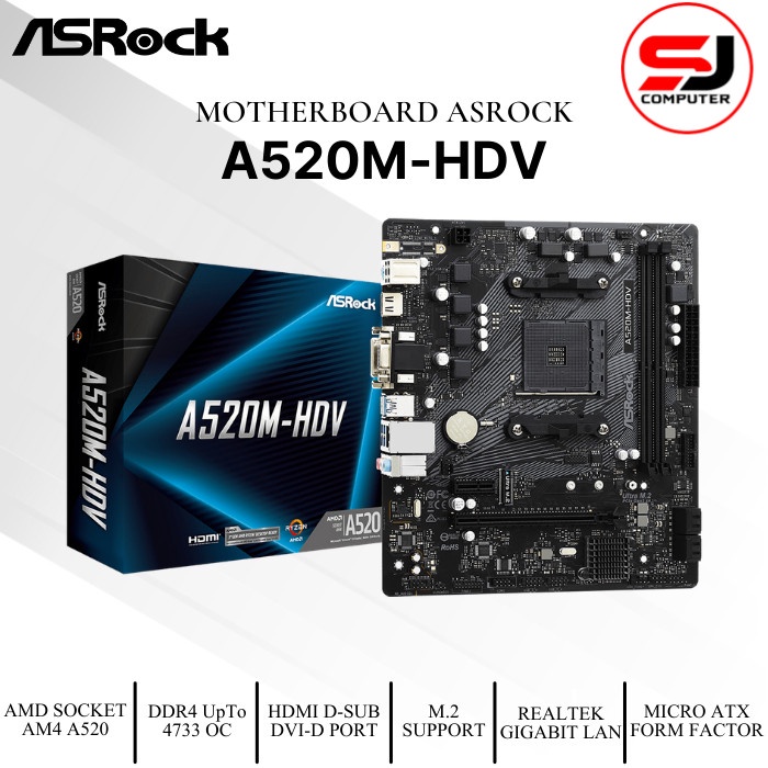 MOTHERBOARD AMD ASROCK A520M HDV