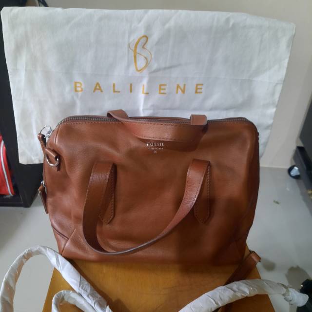 Fossil Sidney Satchel Brown authentic