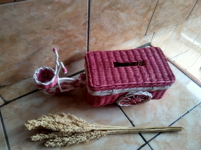 Tempat Tissue Sepeda Rotan Sintetis