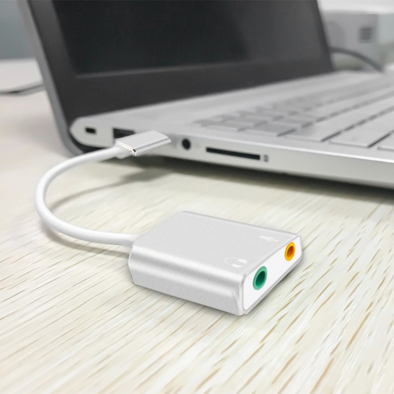 Btsg Adapter Audio Eksternal USB Tipe c Untuk Windows Mac Linux