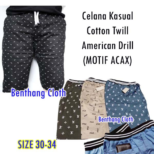 Celana Pendek Kasual American Drill - JOVA Twill Motif