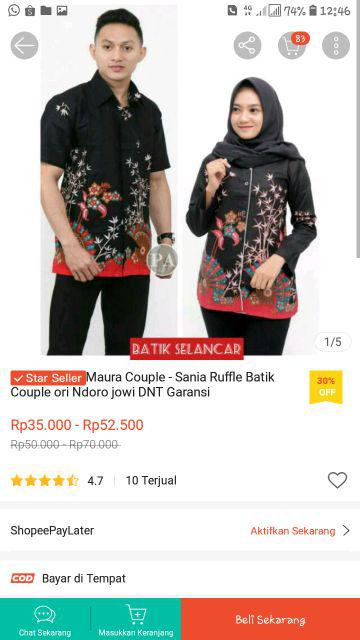 Maura Couple - Sania Ruffle Batik Couple Ori Ndoro Jowi Dnt Garansi